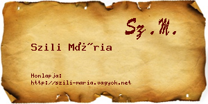 Szili Mária névjegykártya