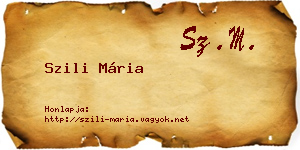 Szili Mária névjegykártya